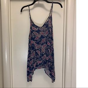 Asymmetrical, strappy tank top